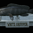 White-grouper-open-mouth-statue-24.png fish white grouper / Epinephelus aeneus open mouth statue detailed texture for 3d printing