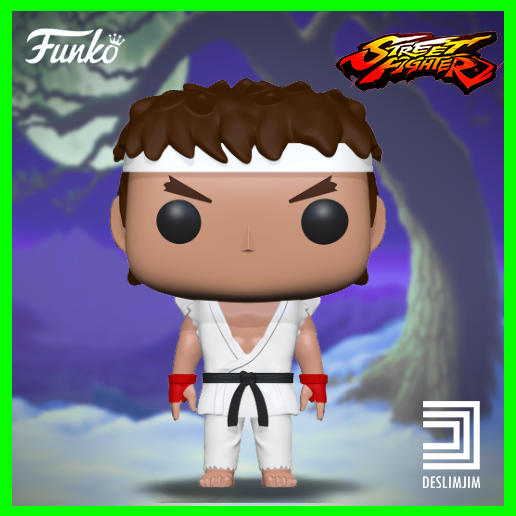 🦸 RYU ALPHA - STREET FIGHTER FUNKO POP・ STL File for 3D printing