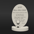 Shapr-Image-2023-08-03-124812.png God bless this Child, Love Teddy Bear, comforting gift, Baptism, Christening,  religious event, nursery plaque, baby sleep well prayer