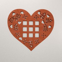Heart-Wall-Decoration-WARAJ64-Preview.jpg STL file Heart Wall Decoration WARAJ64・3D print object to download