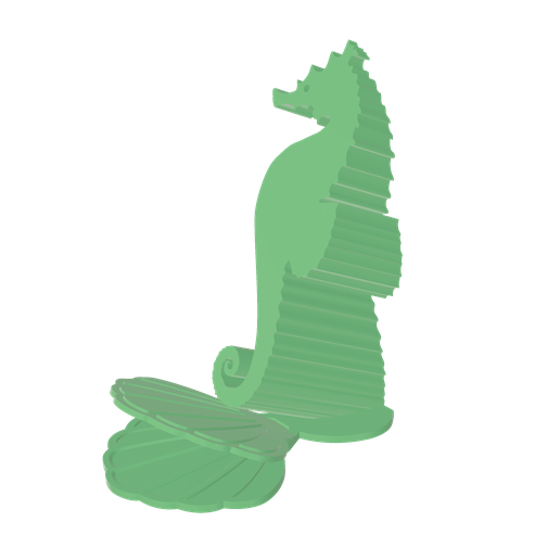 SEAHORSE WITH CLAM PHONE STAND HOLDER - INSTANT DOWNLOAD - NO SUPPORTS NEEDED