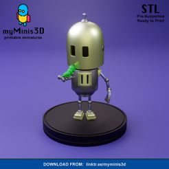 001_Robot_Color.jpg STL file Miniature of Cute Robot with a Caterpillar | 3D print models.・3D printing template to download, My_Minis_3D