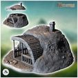 1-PREM.jpg Hobbit house under ground with round door and rounded entrance awning (29) - Medieval Middle Earth Age 28mm 15mm RPG Shire