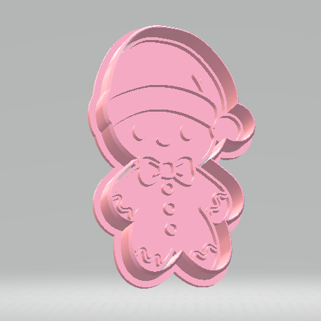 🎄🎅christmas gingerbread doll cookie cutter baking - 3D model önizlemesi