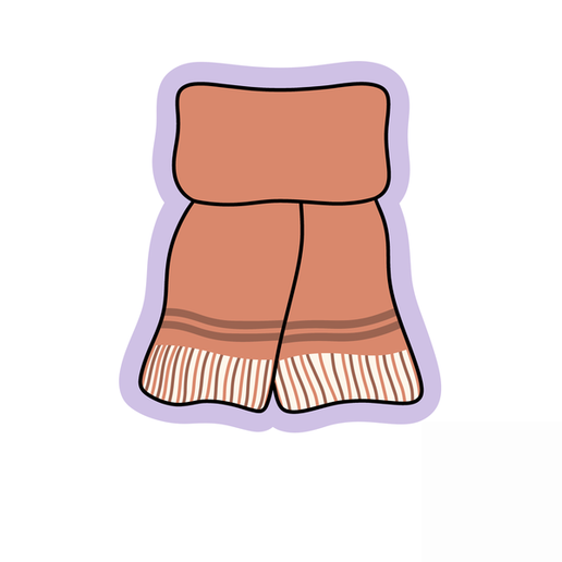 Cozy Scarf Cookie Cutter STL – 2 Inch Fall Winter 3D Print File