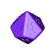 decahedron_dice_braille.stl Decahedron dice with Arabic, Roman, Braille, Draconic and Klingon numerals