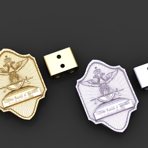 Luxury Gold and Silver Scottish Rite Masonic Pendant