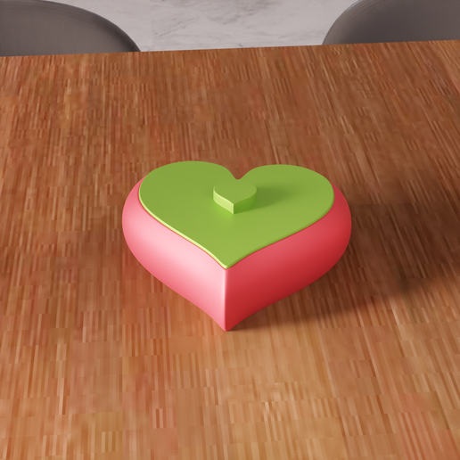 3D Heart Shaped Box STL File - 495