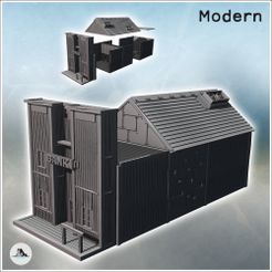 1-PREM.jpg Futuristisches Bankgebäude im Western-Stil mit Belüftung, Holz- und Metallwänden und Frontschild (25) - Future Sci-Fi SF Post apocalyptic Tabletop Scifi Wargaming Planetary exploration RPG Terrain