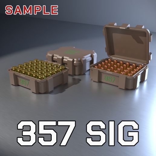 ABOX AMMO BOX 357 SIG AMMUNITION STORAGE 30 ROUNDS CRATE ORGANIZER 357sig 3D model
