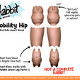 mob-disp1.png [KABBIT BJD]  - Mobility Hip and Thighs + Heart Knees - (For FDM and SLA Printers)