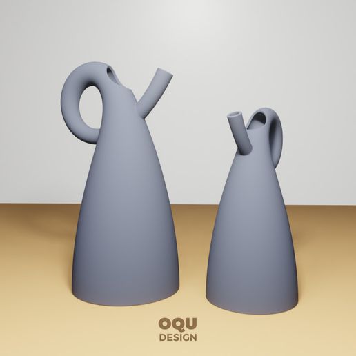 Stylish watering can 3D model