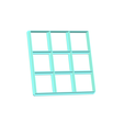 9.png Square Cookie Cutters | 10-Single Cutters & 9-Multi Cutter Options | STL File
