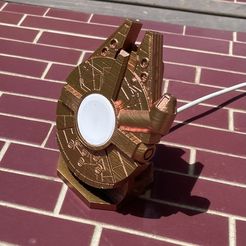 thumbnail_IMG_1187.jpg STL file apple watch stand millennium falcon・3D print model to download