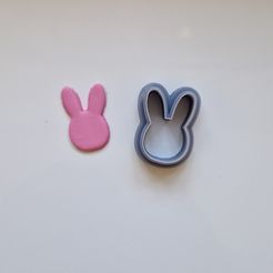 20230129_162346.jpg STL file Easter Rabbit Head - Polymer Cutter (Clay Cutter)・3D print object to download