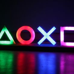 IMG_3772.JPG Free STL file Playstation Icon LED・Template to download and 3D print