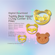 Cover-7.png Clay Cutter STL File - Teddy Bear Head 1- Cute  Earring Digital File Download- 8 sizes and 2 Cutter Versions, cookie cutter
