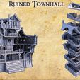Ruined-Townhall-1-p.jpg Ruined Townhall - Tabletop Terrain - 28 MM