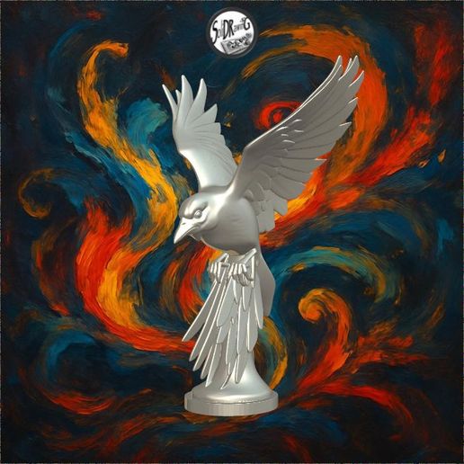 🐦 Flying Bird Stone Sculpture Details – SoliDRawinGs SG3088・ STL File ...