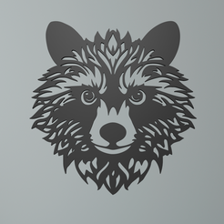 Racoon-2.png Archivo STL Arte de pared Racoon・Modelo para descargar y imprimir en 3D