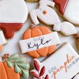 pumpkin-plaque-fall-cookie-cutter.jpg 4 sizes - Pumpkin Plaque Name Plate Thanksgiving, Halloween Cookie Cutter - SHARP cutting edges - So Versatile!