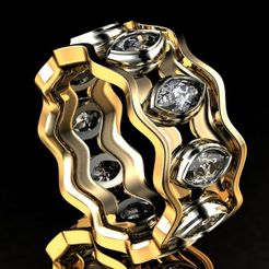19.jpg Fichier STL Bague à la mode en diamant S1・Modèle à télécharger et à imprimer en 3D