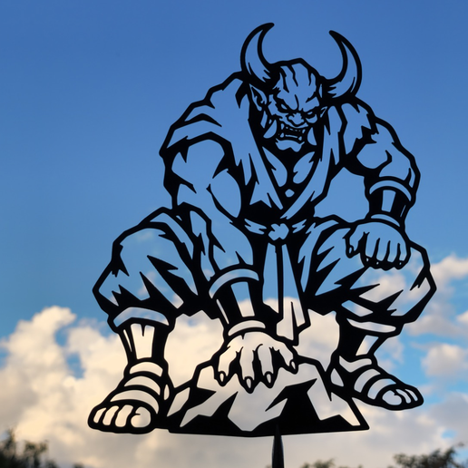 Oni Demon Power Pose Wall Art Decor