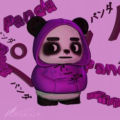 Panda-with-a-hoodie.png Fichier STL Panda en sweat à capuche・Design pour impression 3D à télécharger