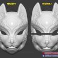 Kitsune_Fox_Mask_3D_print_file_011.jpg Japanese Fox Mask Demon Kitsune Cosplay Mask, Helmet 3D Print Model