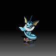 Vaporeon03.jpg Fichier STL Vaporeon - EEVEE EVOLUTION-POKÉMON FIGURINE - MODÈLE PRINT 3D・Plan pour imprimante 3D à télécharger