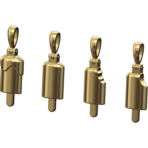 Popsicle shaped pendants with bail 3D print model 3D model
