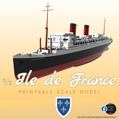 IDF.jpg STL-Datei SS Ile de France Ozeandampfer (nach 1949) herunterladen • 3D-druckbare Vorlage, LinersWorld