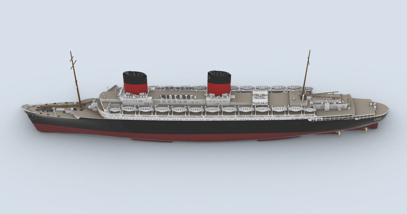 Download STL file SS LIBERTE ocean liner (1954 version) printable model ...