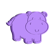 hippopotamus stamp.stl Cute safari animals cookie cutter / stamp