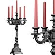 3ddd3.jpg Modern Black Tabletop Candlestick Candle Holder Candelabra 3D model