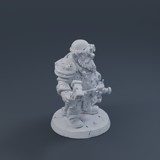 Dwarf Engineer 3D printable STL miniature