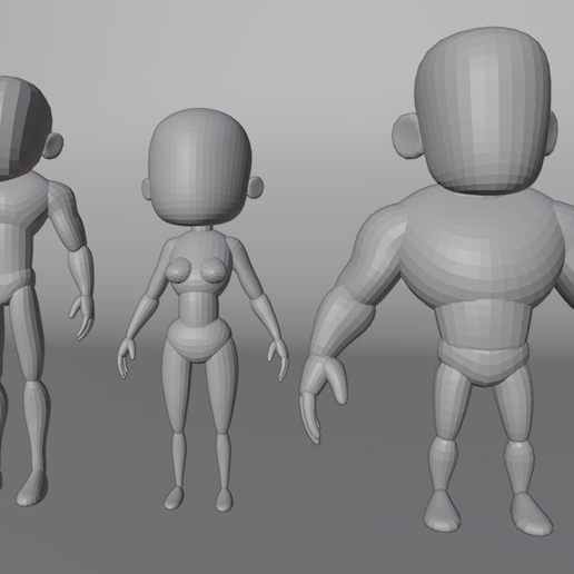 Base Chibi Mesh 3x 3D model