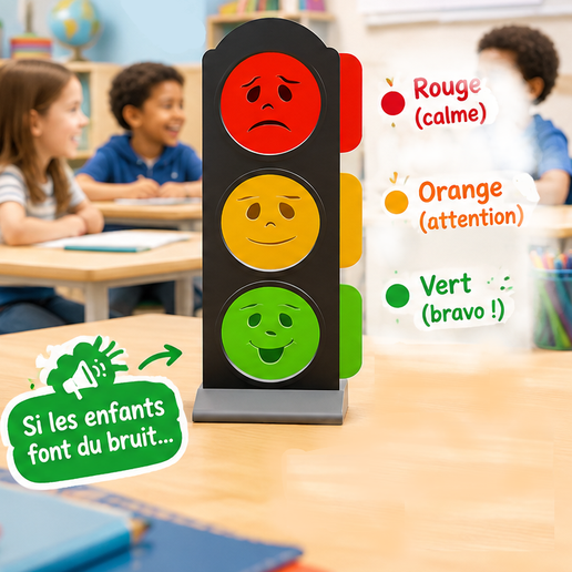 Educational Traffic Light for the Classroom – Calm Management – Manual Control – Red, Orange, Green Lights