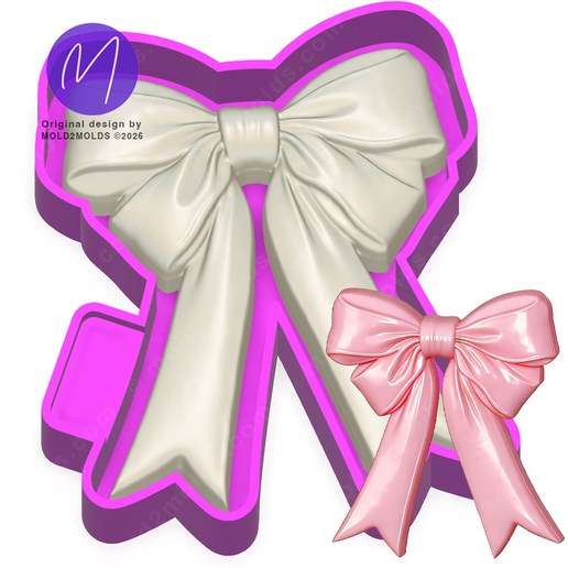 3D Ribbon Bow Freshie STL Mold Housing