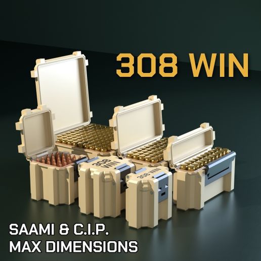 SBOX AMMO BOX 308 WIN AMMUNITION STORAGE 10/20/25/50/100 ROUNDS CRATE ORGANIZER 308win