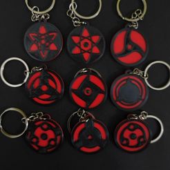 Sharingan-1.jpg STL-Datei Mangekyo Sharingan Schlüsselanhänger und Magnet・3D-Drucker-Vorlage zum herunterladen