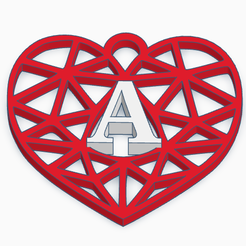AMOD1.png Heart Key Rings with Letter (Complete Alphabet)