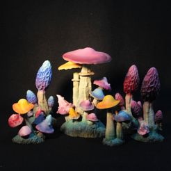 Terrain T1_2020_11_27.jpg Free STL file Fantasy Tabletop Terrain Mushrooms・3D print object to download