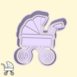 15-1.jpg Fichier STL Emporte-pièces pour shower de bébé - #15 - transport de bébé, poussette (style 1)・Modèle à imprimer en 3D à télécharger