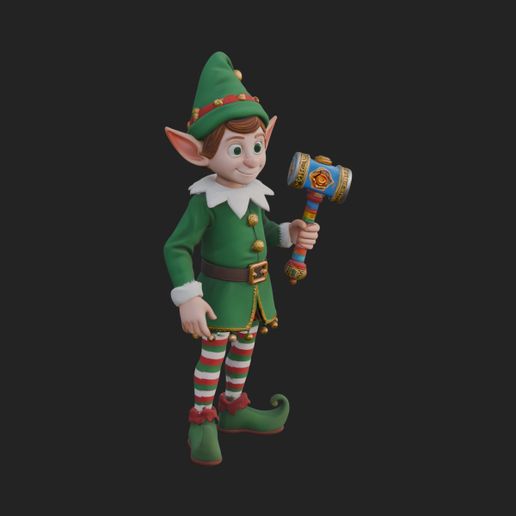 Christmas Elf Helper Statue Design 3 - 3D Print Model