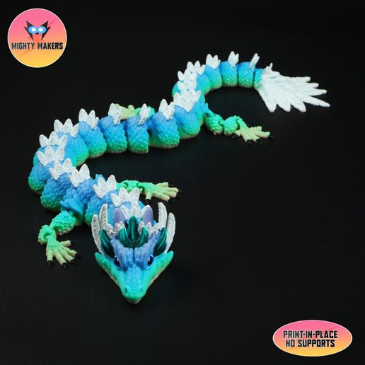 🌬️ PRINT IN PLACE FLEXI WIND DRAGON ARTICULATED・ STL File for 3D ...