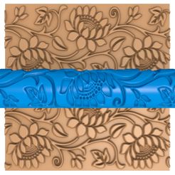 5454545.jpg Fichier 3D rouleau d'argile à motifs orientaux / rouleau de poterie / rouleau d'argile à feuilles / imprimeur de motifs de fleurs・Design à télécharger et à imprimer en 3D