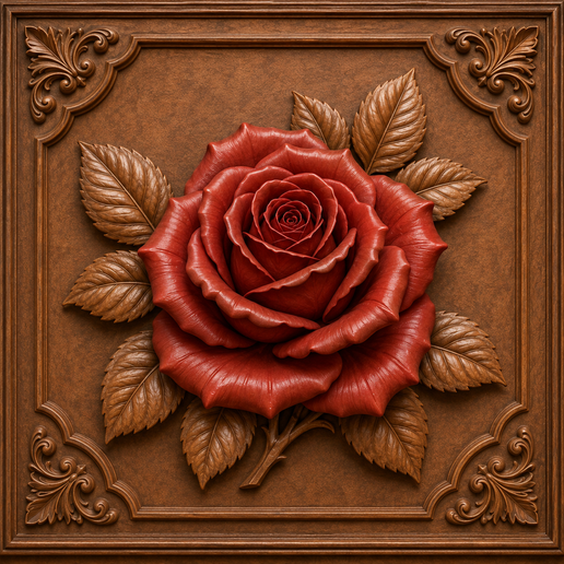 Rose 3D Relief STL File