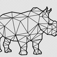 rinoceronte.png Animals Geometric 2d - 34 Models Wall