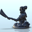 118.png Woman bust with sword and hair in bun (20) - Medieval Fantasy Magic Feudal Old Archaic Saga 28mm 15mm